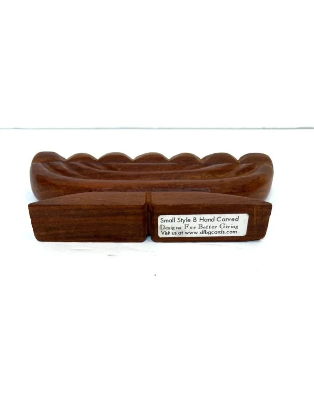 Hand-Carved Wooden Menorah 7 Candle Slots Rustic Brown Finish 6